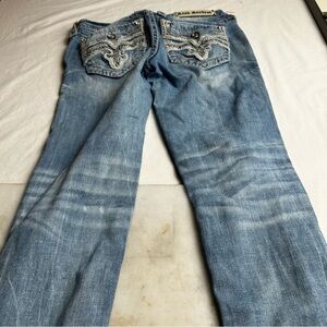 Rock Revival Jena Women’s Blue Distressed Skinny Jeans size 28 waist